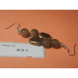 Tiger Eye Gemstone Earring Metaphysical,    431